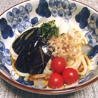 茄子の冷やしおろしうどん♪